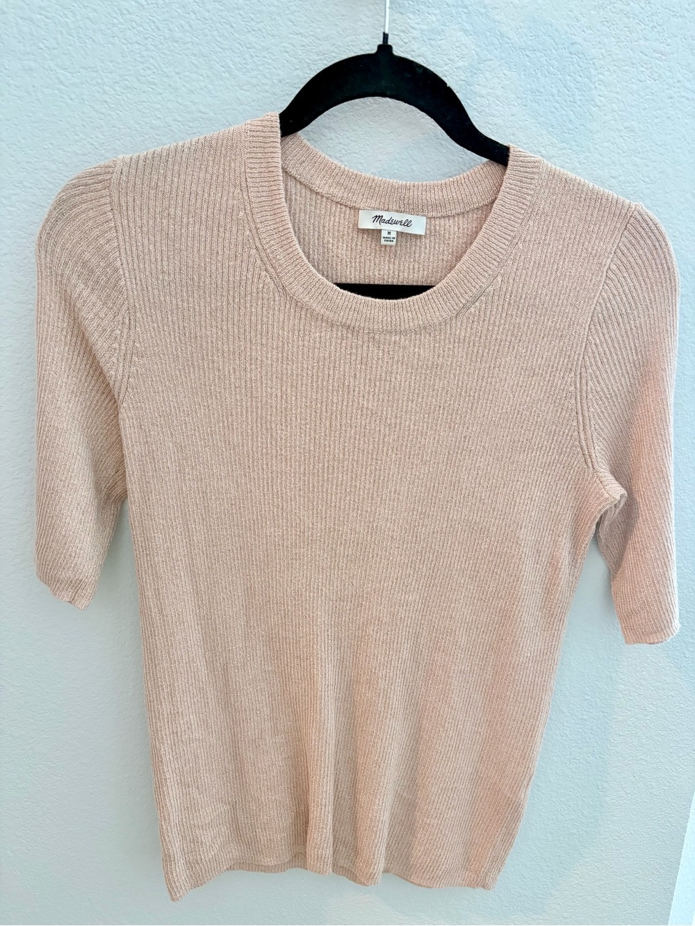 Madewell Sweater Tee- Light Blush w/ Gold Shimmer